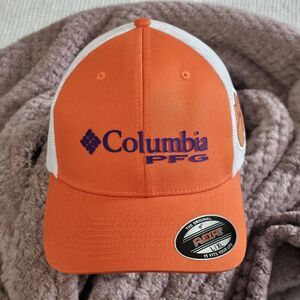 Columbia PFG Clemson Tiger Flexfit Fishing Trucker Hat NEW